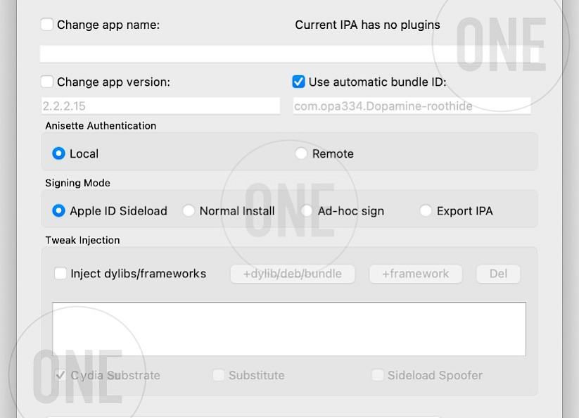 Sideloadly Advanced Settings for IPA Sideloading.