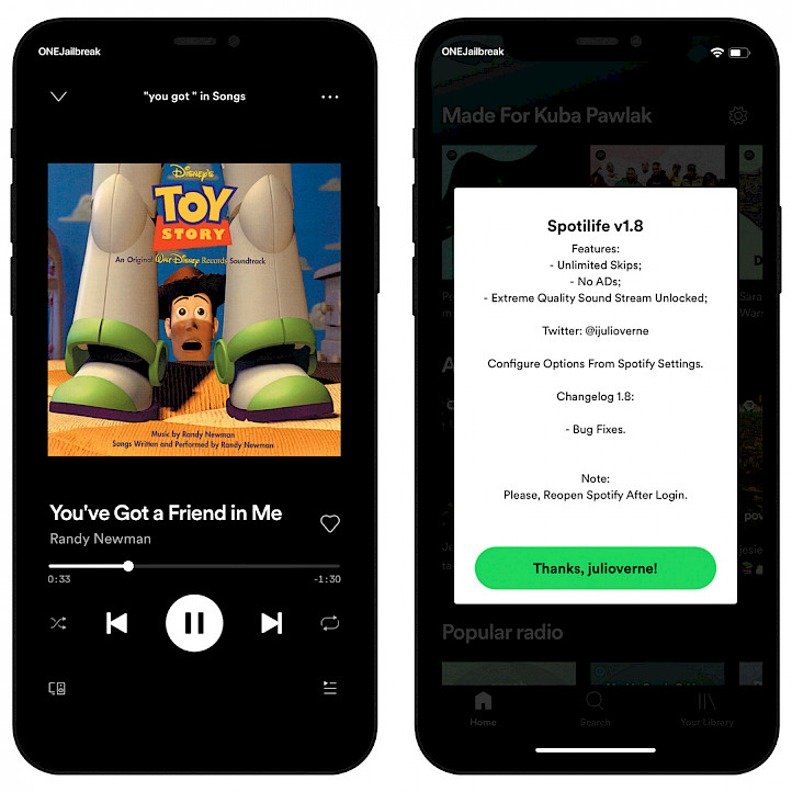 Spotify++ screenshot.