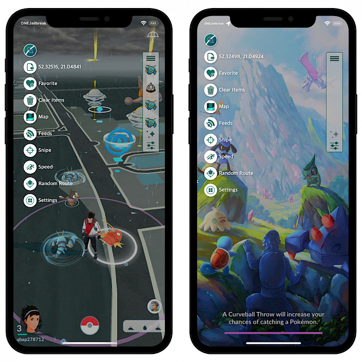 iPogo Pokemon Go hack screenshot.