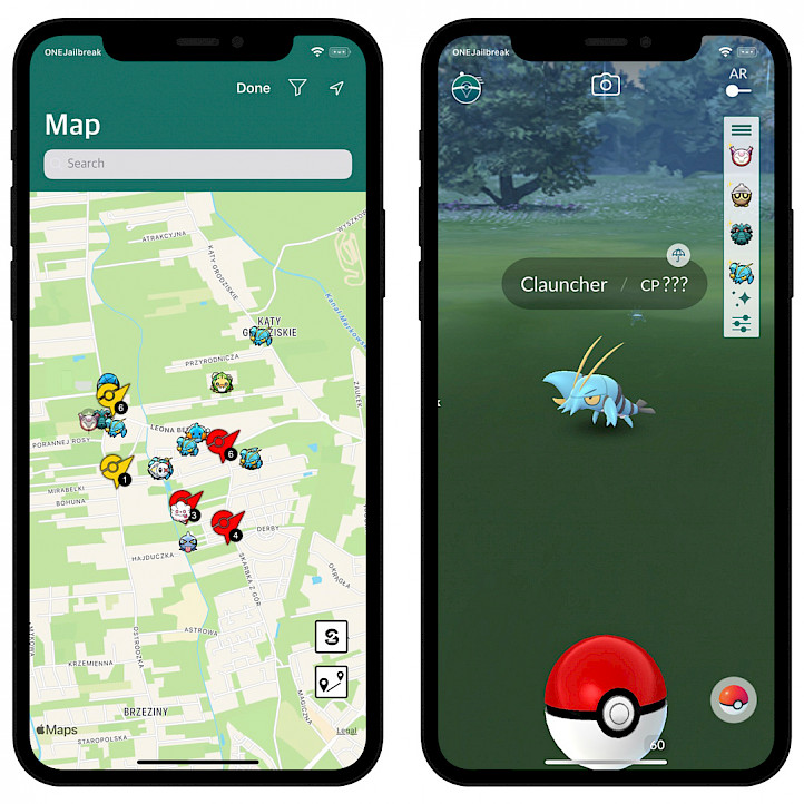 iPogo iOs Teleport feature screenshot.