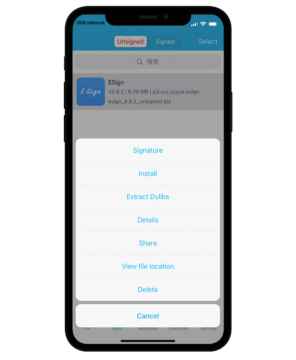Sign IPA file on iPhone.
