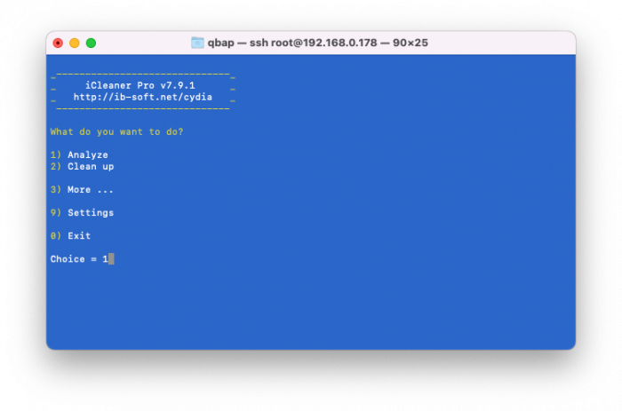 iCleaner from terminal