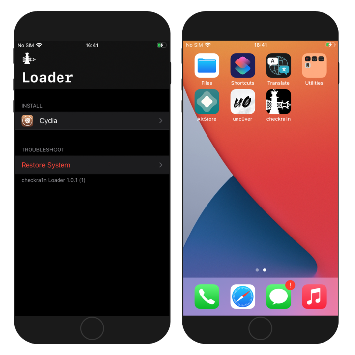 checkra1n Loader app screenshot