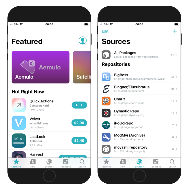 Sileo app on checkra1n jailbreak
