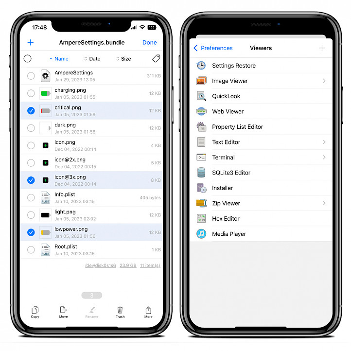 Filza for iOS 16 screenshot.