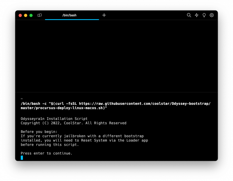Odysseyra1n installation script.