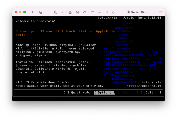 checkra1n running on Odysseyn1x