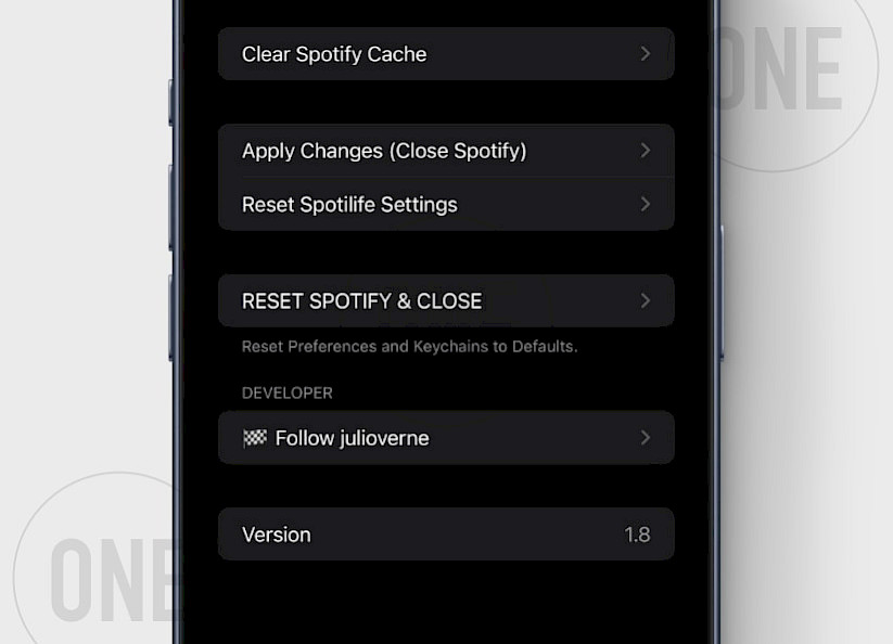 Spotilife 1.8 for iOS.
