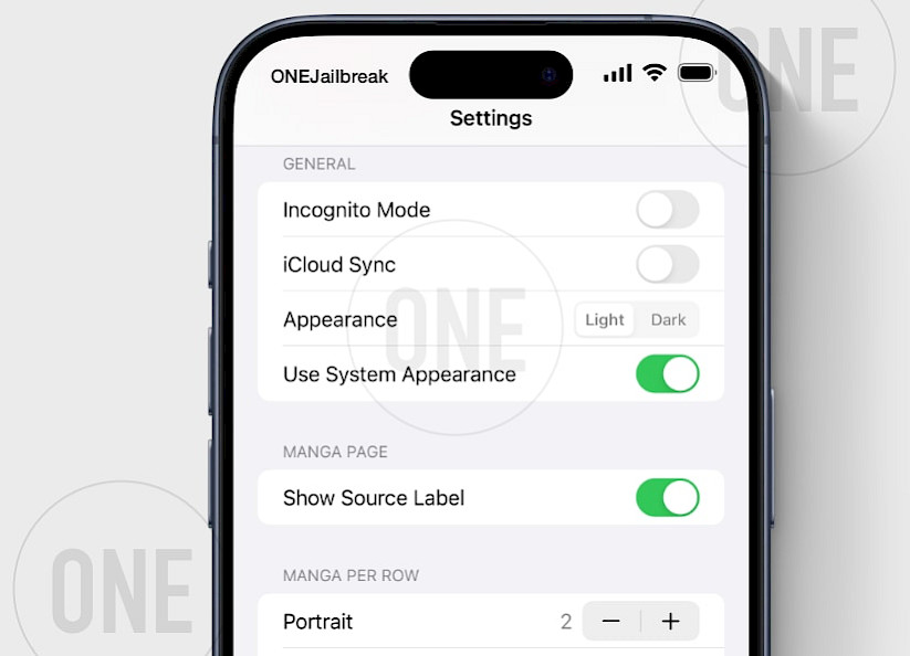 Aidoku Settings on iPhone