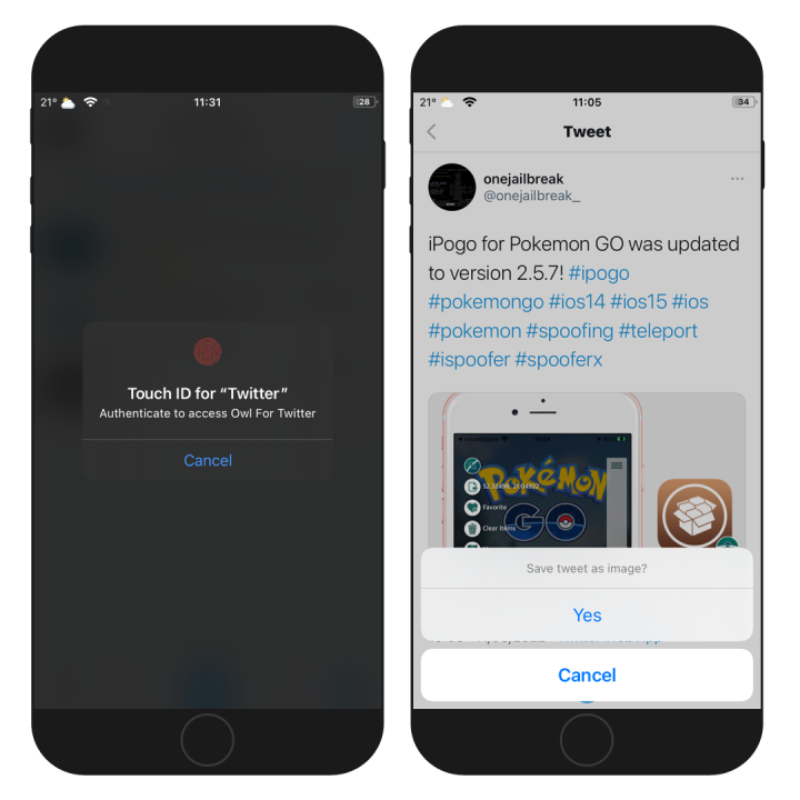 Owl for Twitter tweak screenshot