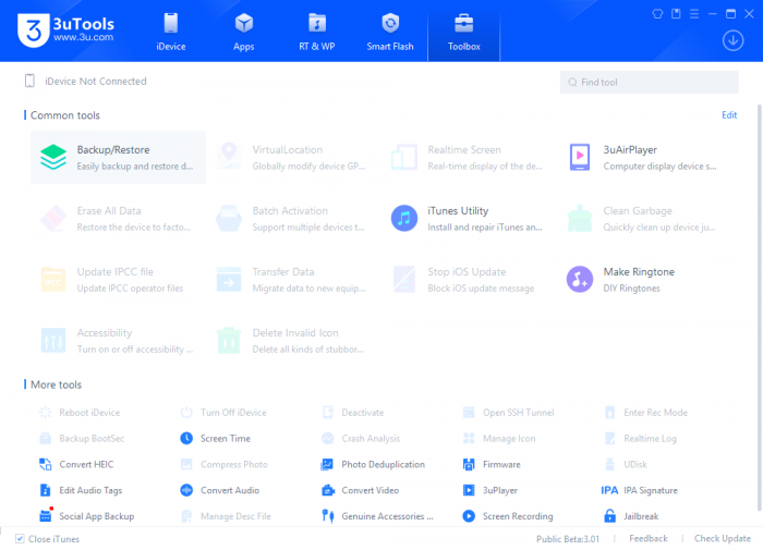 3uTools for Windows screenshot.