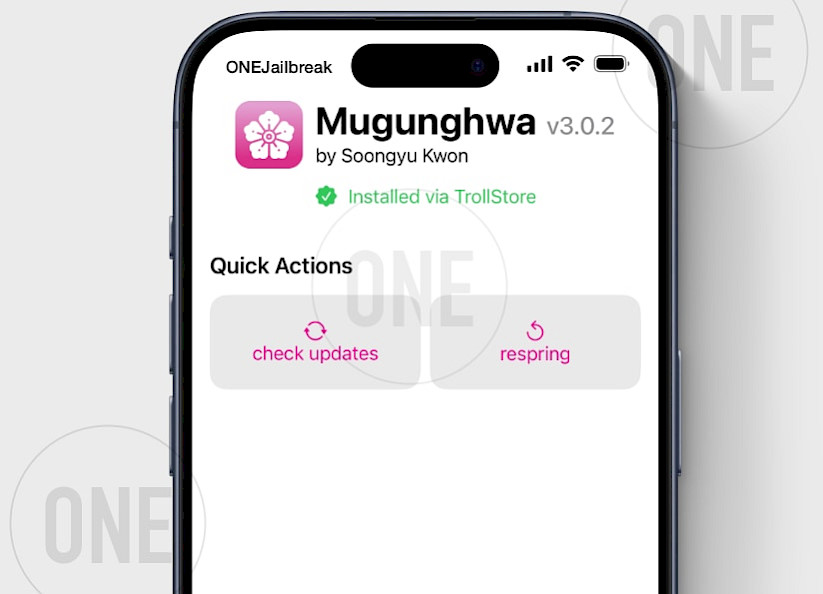 Mugunghwa IPA running on iOS with no jailbreak