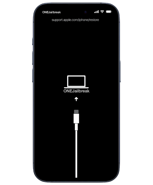Screenshot of iPhone in Recovery Mode.