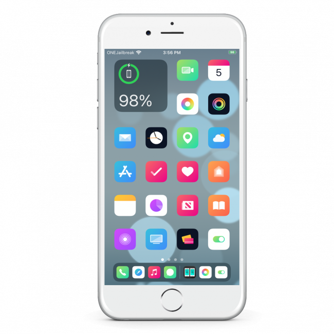 Screenshot of iPhone with Goji Theme loaded on the Home Screen.