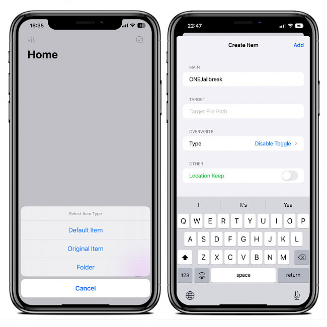 Screenshot of FileSwitcherPro MacDirtyCow app on iOS 15.