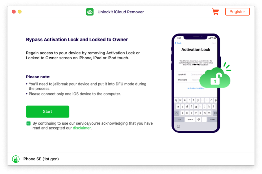 Unlockit iCloud Remover Screenshot.