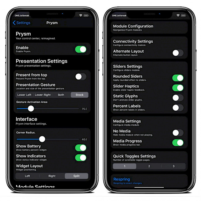 Prysm Preference pane screenshot.