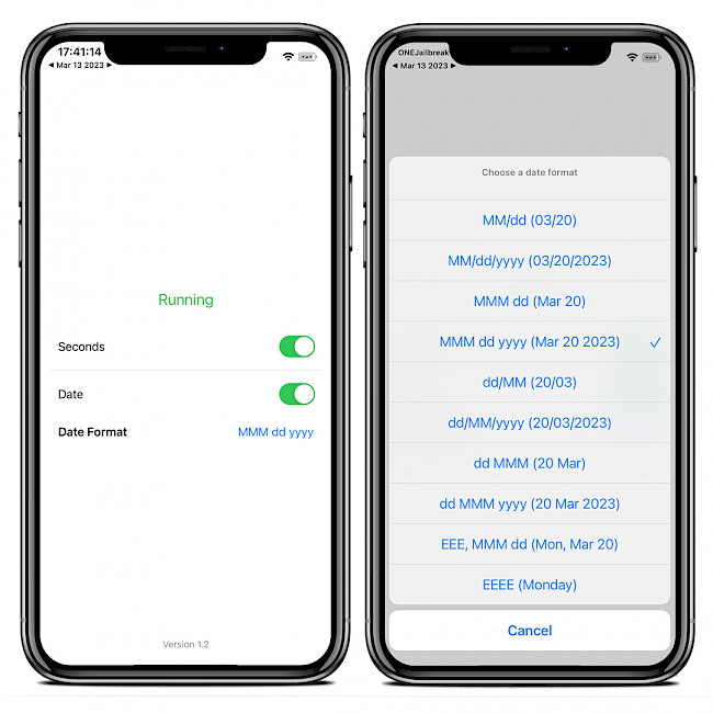 Two iPhone screens showing the SecondHand for TrollStore app.