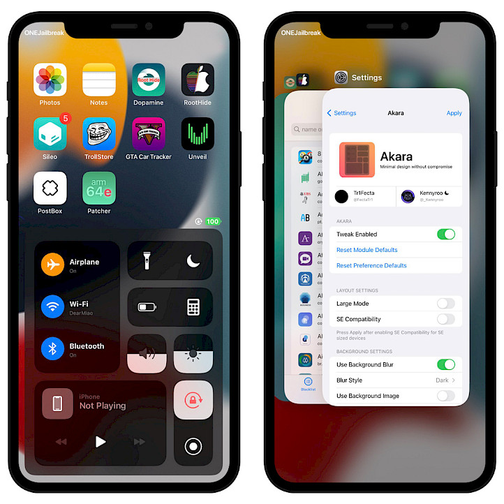 Akara tweak screenshot.