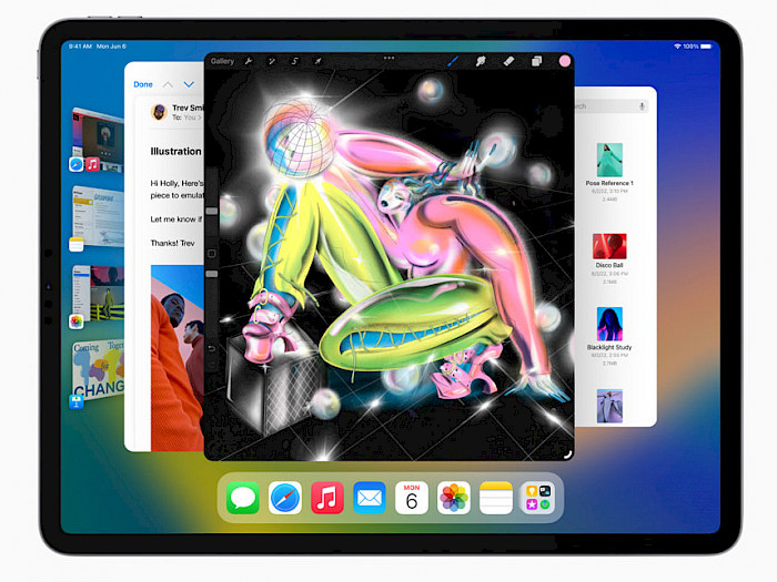 Screenshot of Stage Manager enabled on iPadOS 16.