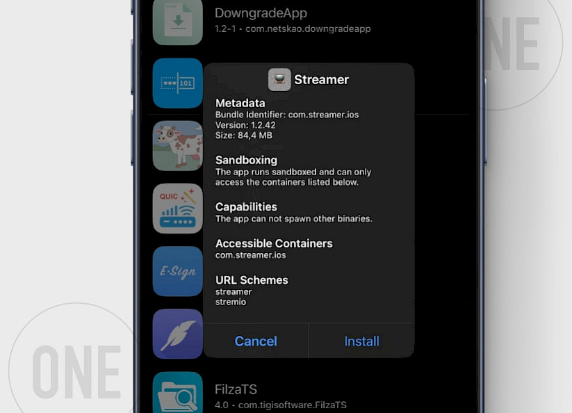 Installing Streamer IPA using TrollStore App