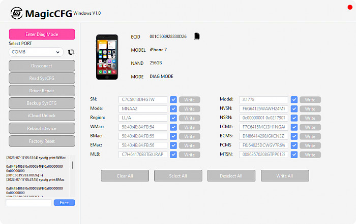 MagicCFG for Windows screenshot.