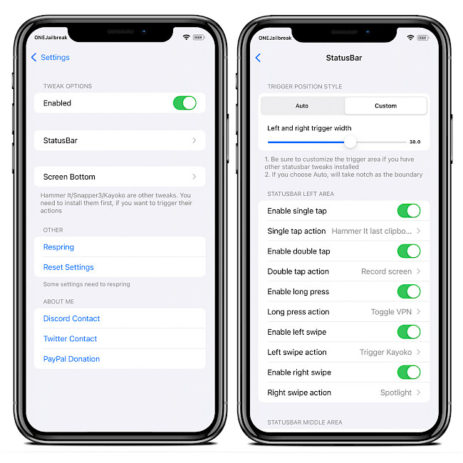 SquidGesture tweak screenshot.