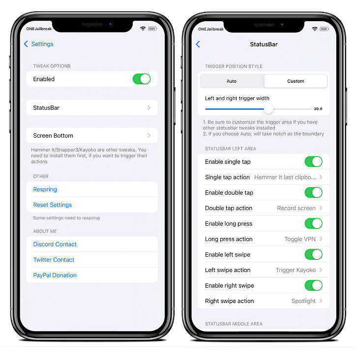 SquidGesture tweak screenshot.