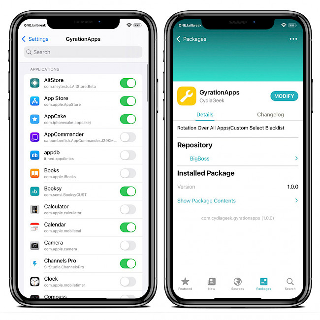 GyrationApps tweak screenshot.