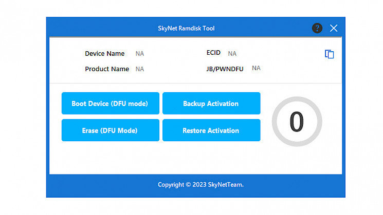 SkyNet Ramdisk Tool Screenshot.