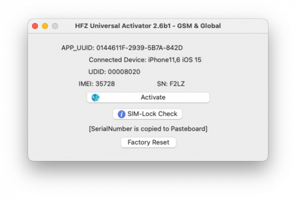 HFZ Universal Activator screenshot.