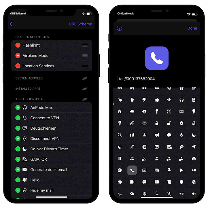 Jumper tweak settings screenshot.