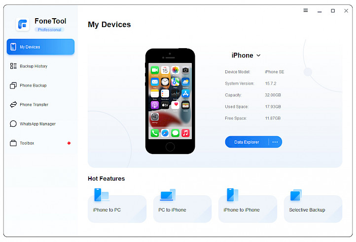 FoneTool screenshot.