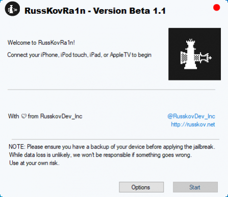 RussKovRa1n Jailbreak screenshot.