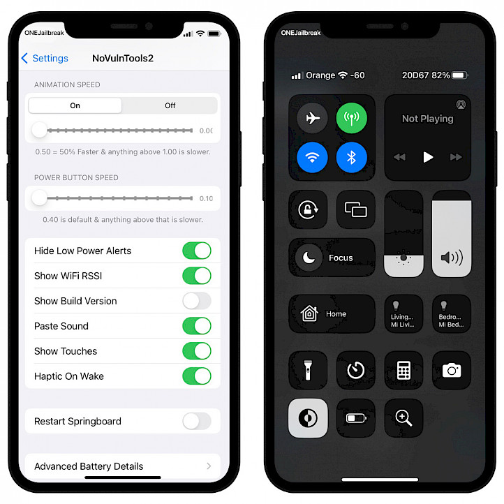 NoVulnTools2 tweak screenshot.