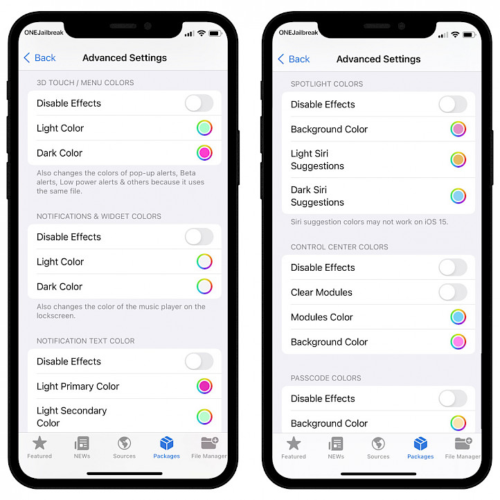 ColorBoard Settings screenshot.