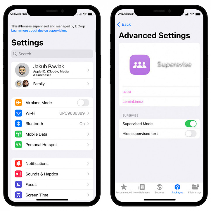 Superevise tweak screenshot.