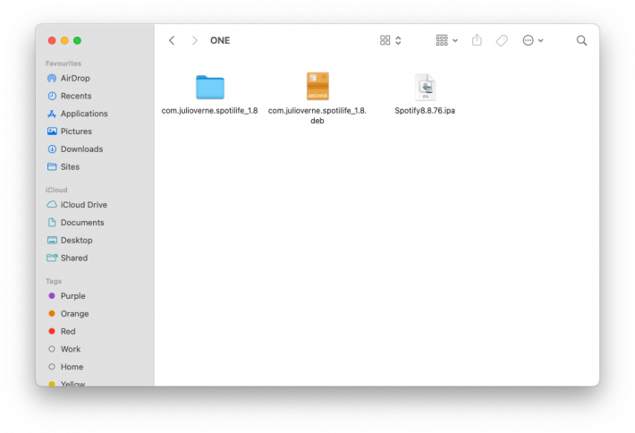 Exract DEB file screenshot.