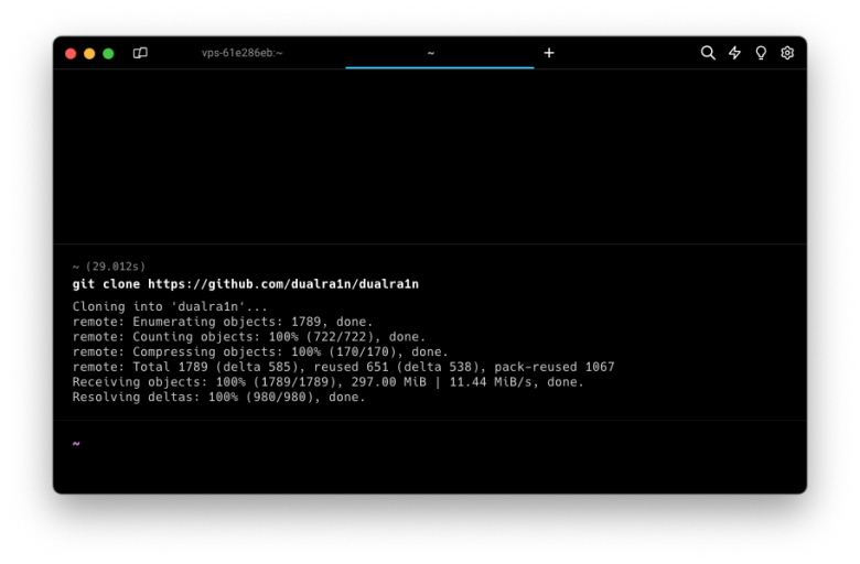 Clone Dualra1n Repository using git command in terminall.