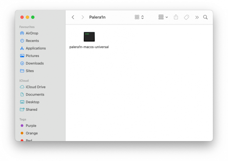 Palera1n Rootful folder screenshot.