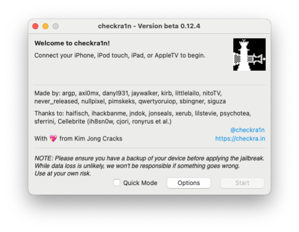 checkra1n iOS 14 jailbreak.
