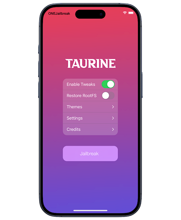 Taurine iOS 14.8.1 Jailbreak.