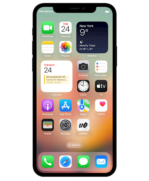 Home Screen with unc0ver App.