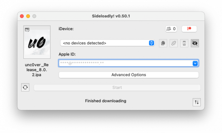 Sideloadly screenshot.