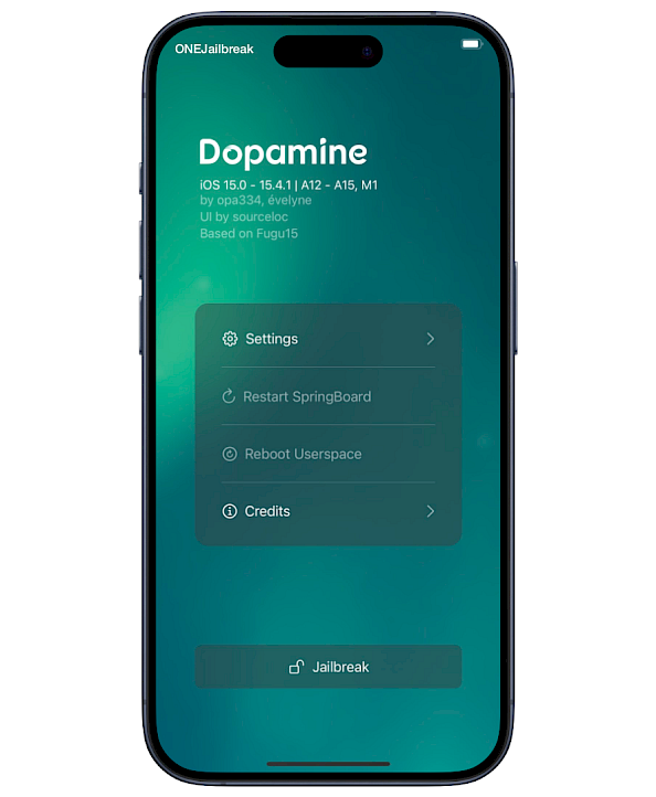 Dopamine iOS 15 Jailbreak tool.