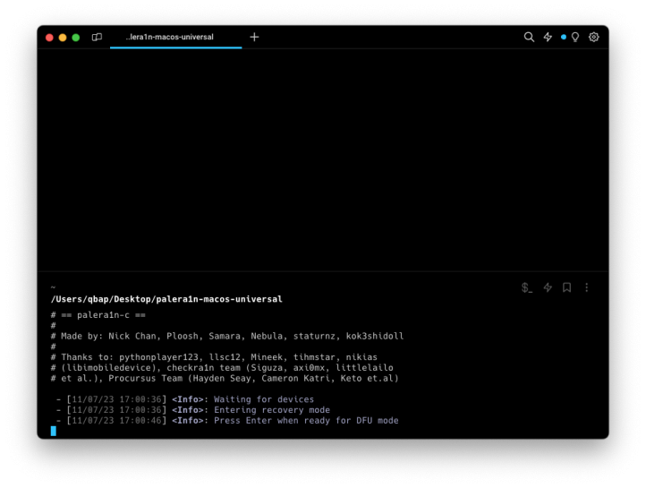 Palera1n iOS 15 Jailbreak tool.