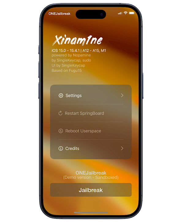 Xinam1ne jailbreak for iOS 15.