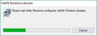 UsbDk driver Instalaltion on Windows.