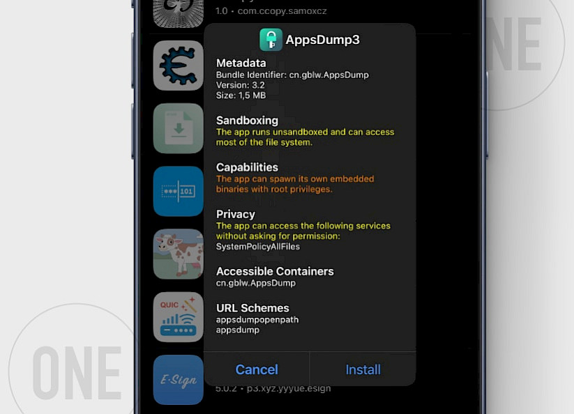 Install AppDump3 IPA
