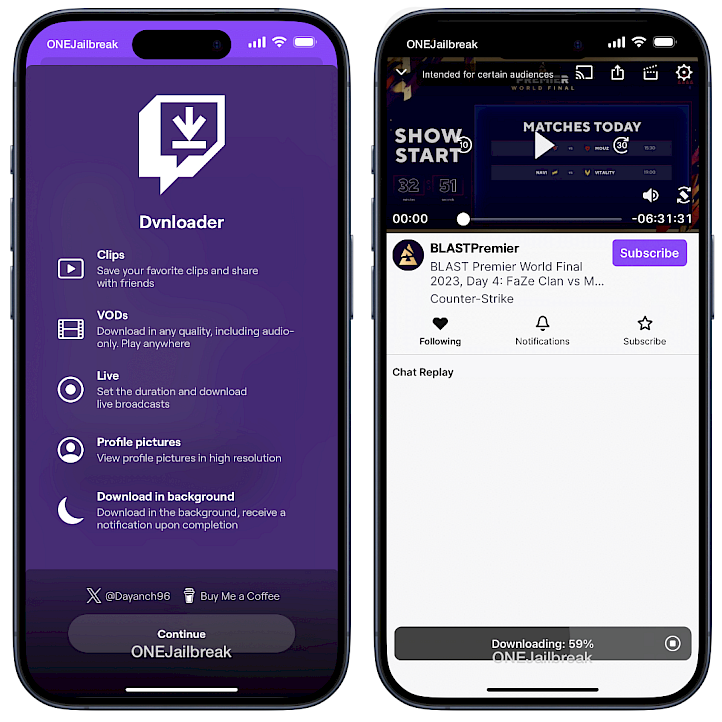 TwitchDvnloader tweak for Twitch.